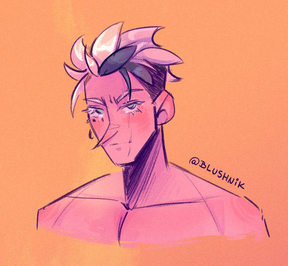 Millions Knives with a scar across his left eye, an earring on his right ear and three black strands of hair in his usually silver platinum blond.