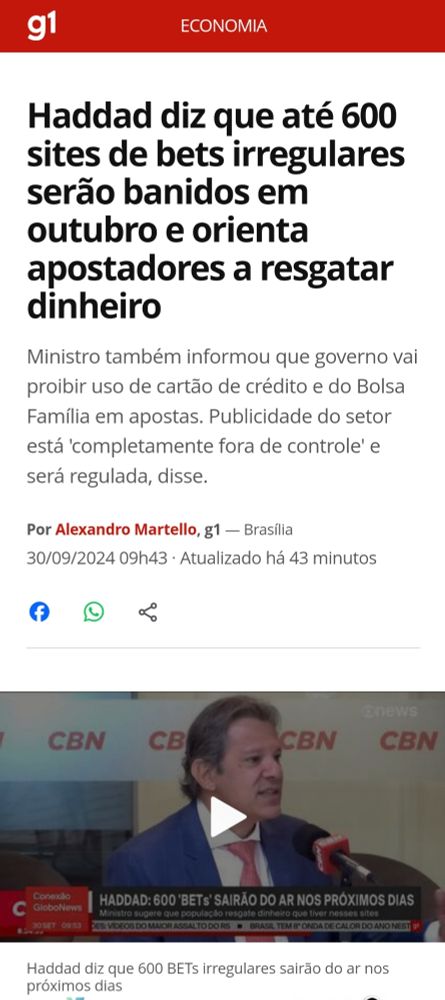 Últimas notícias a respeito de Casas de Apostas no Brasil .
