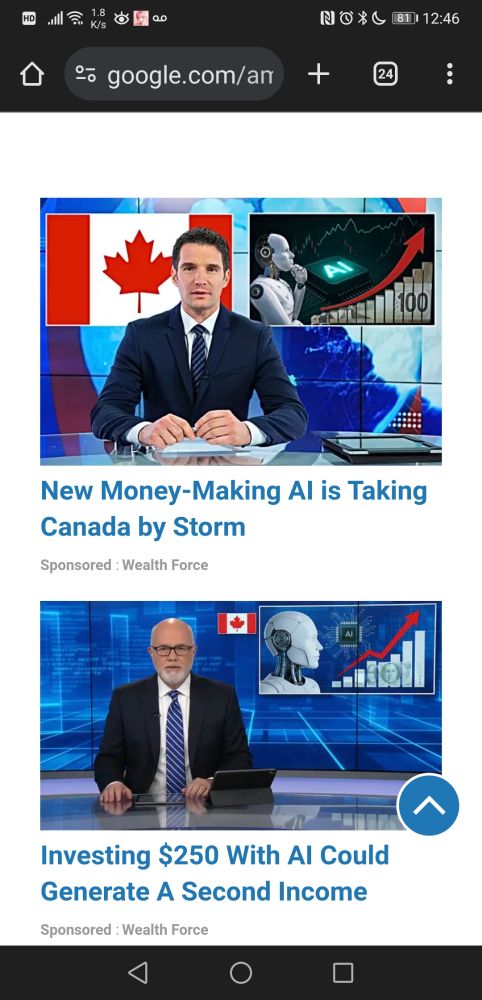Two ads from wealth force about making money with AI on CNBC