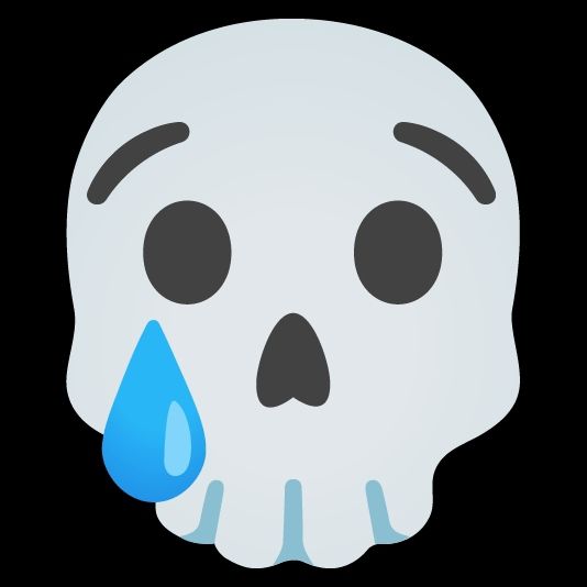 Emoji de la calavera llorando