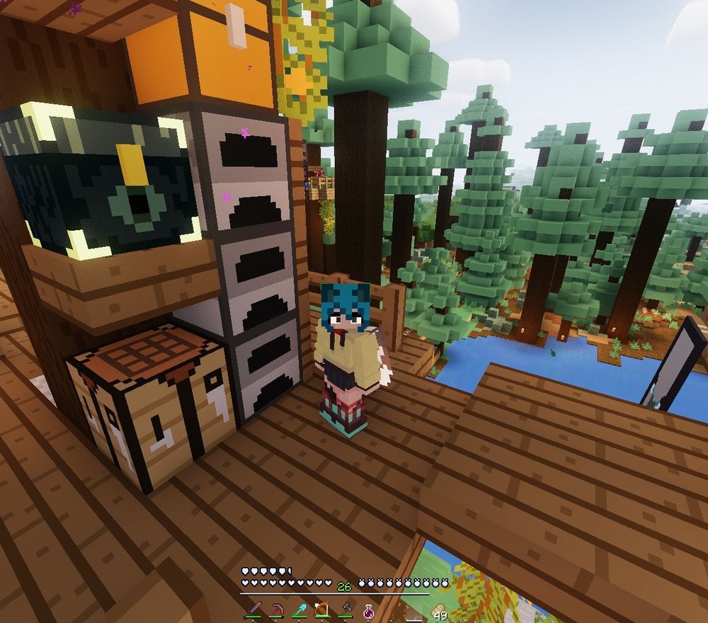screenshot of minecraft where my player model is 1.5 blocks tall