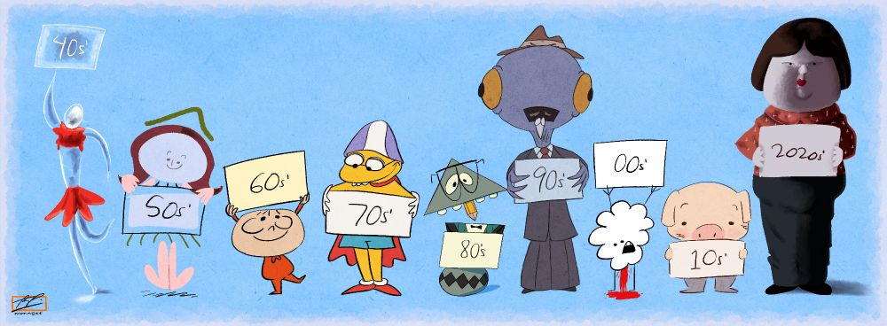 From left to right: Inspiration (1948); The Tender Game (1958); Munro (1960); Quasi at the Quackadero (1976); Technological Threat (1988); The Old Lady and the Pigeons (1997); Rejected (2000); The Dam Keeper (2014); Bestia (2021)