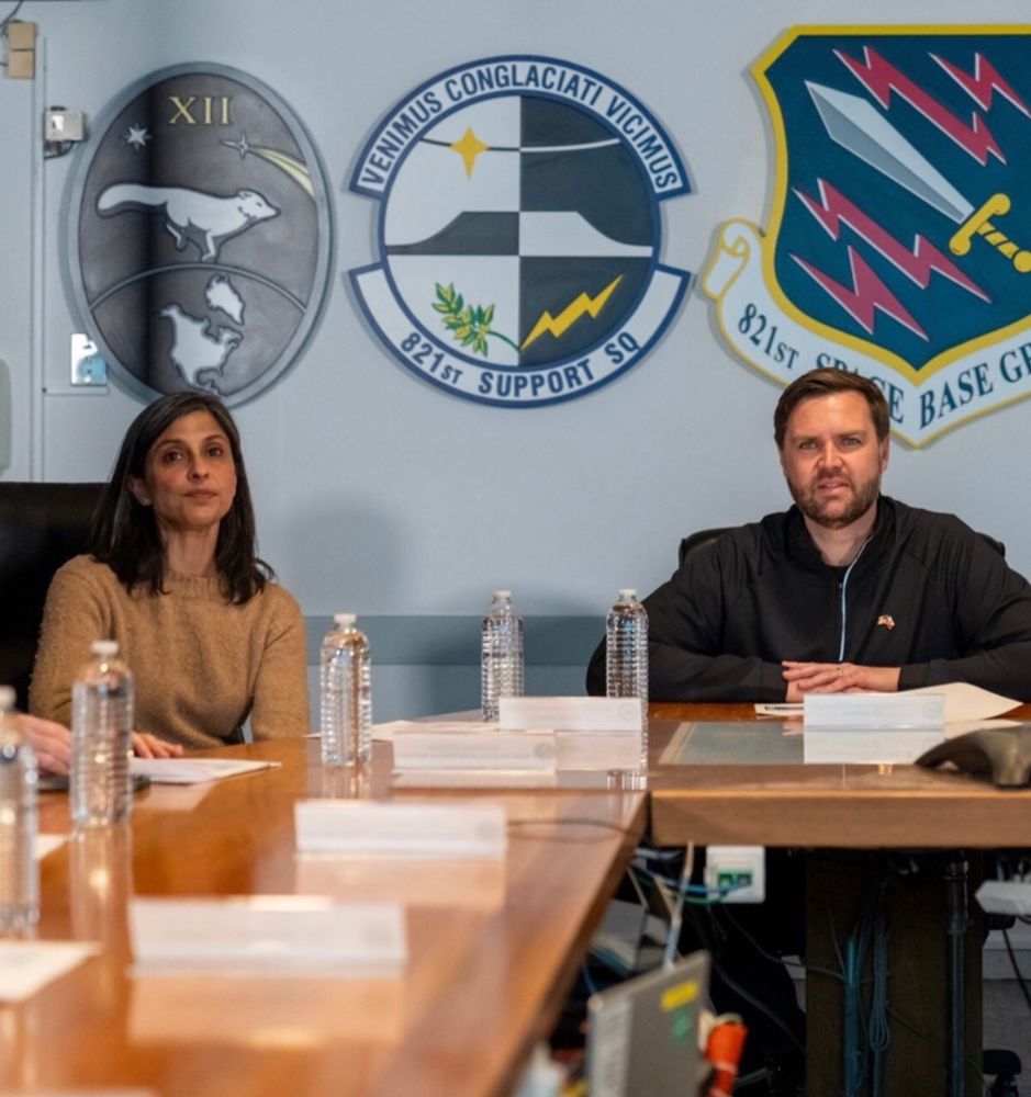 Vice President Vance’s wife, Usha, sitting next to her husband with a stern and sour look on her face. She looks rather unhappy and tired. We are too, girl. 