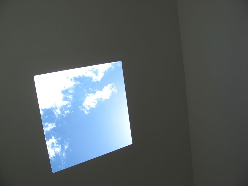 An opening that shows the sky. 
