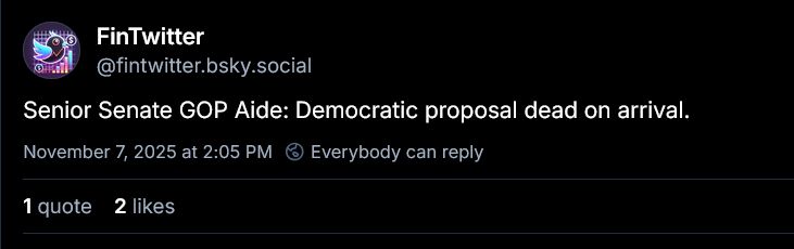 Senior Senate GOP Aide: Democratic proposal DOA