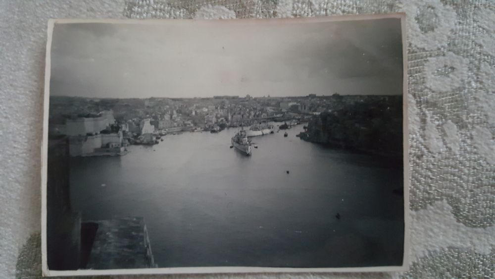 Malta grand harbour from the Barrakka Lift, 1947. 