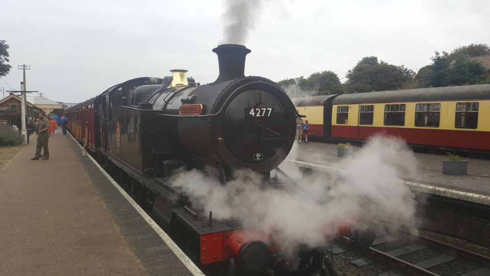 4277 'Hercules' waiting to take the train out from Sheringham on the North Norfolk Railway. 