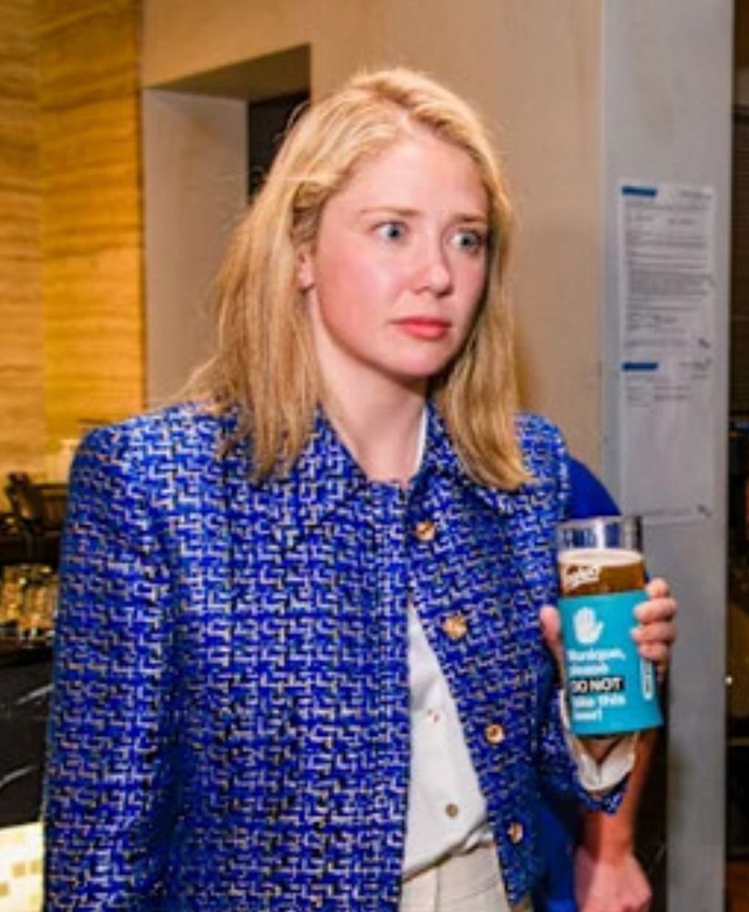 Amelia Hamer staring into space, seemingly horrified and overwhelmed by a future that only she can see.