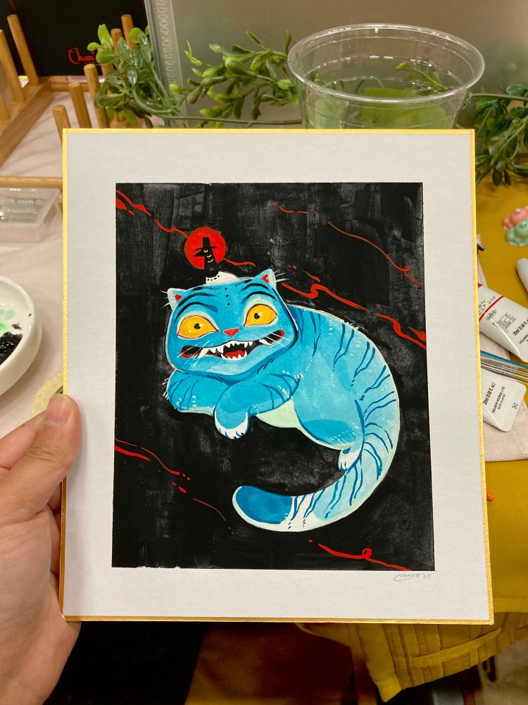 A painting of the tiger from kpop demon hunters