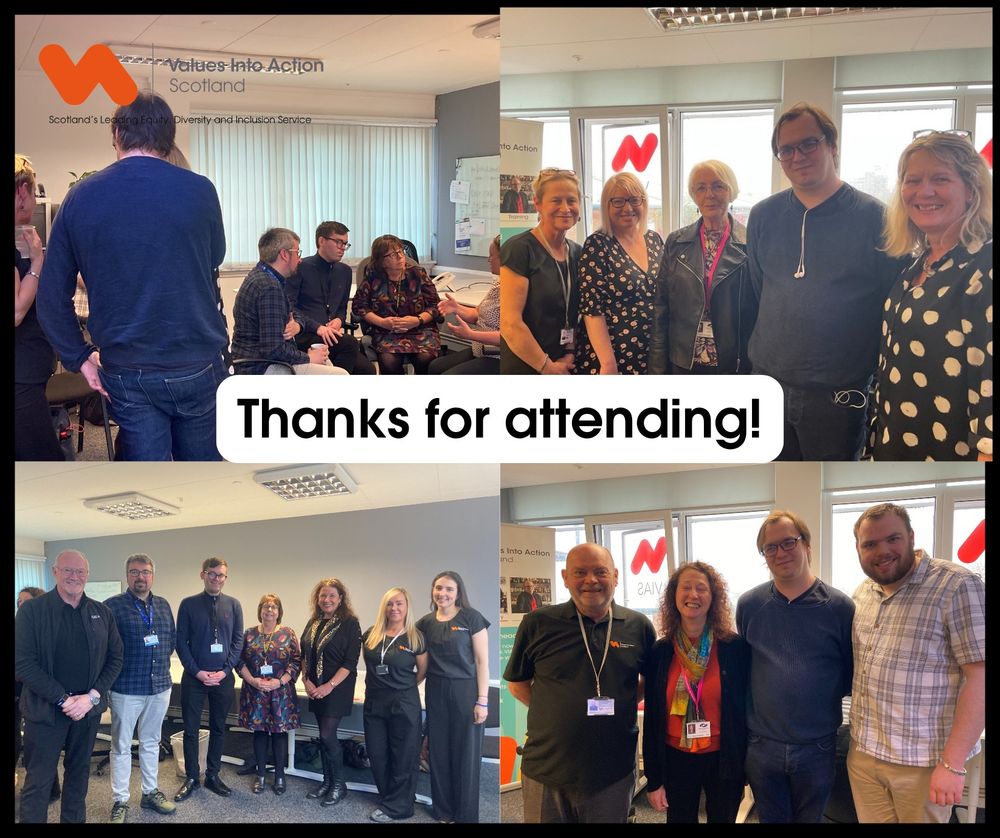 Photos of people smiling and talking with the text "Thanks for attending!" in the middle. The VIAS logo can be seen in the top left.