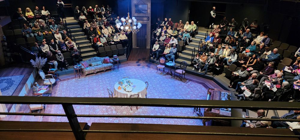 View of stage from the mezzanine at the Killstrom Theatre