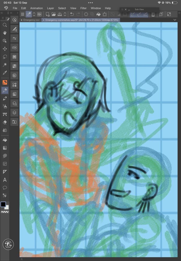 Very sketchy wip of zoro and sanji smiling