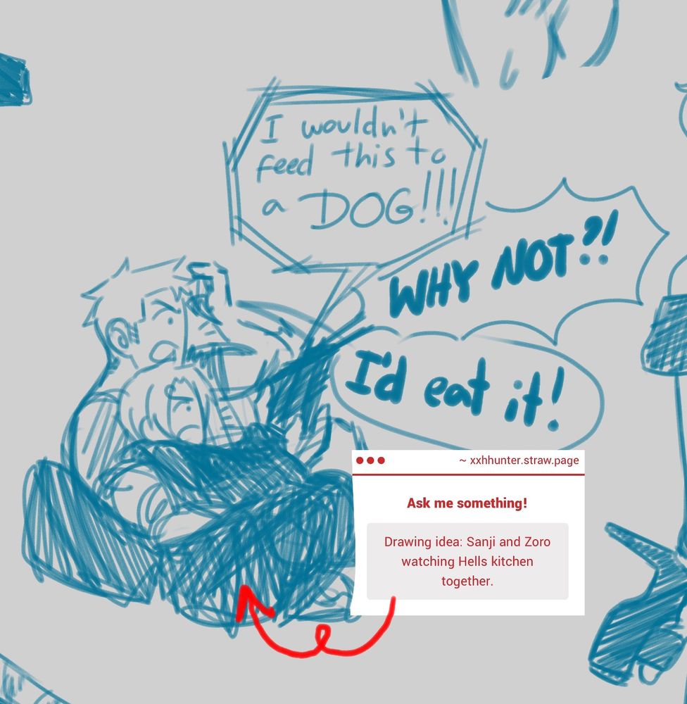 Zoro and Sanji cuddled up and watching Hell’s Kitchen 