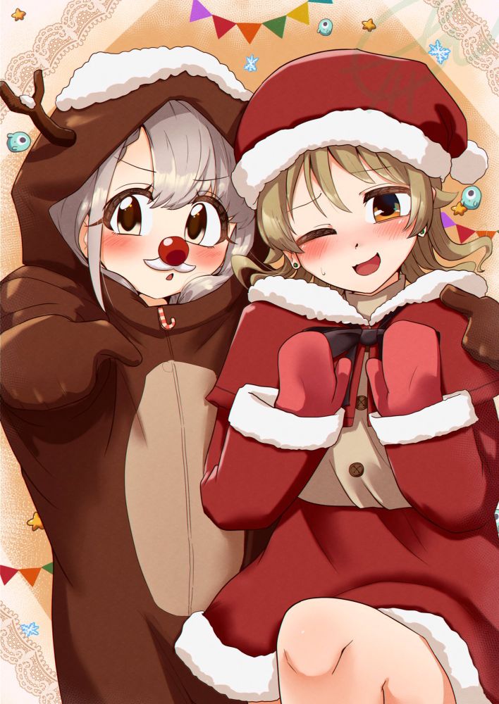 久川凪さんと森久保乃々さんのイラスト