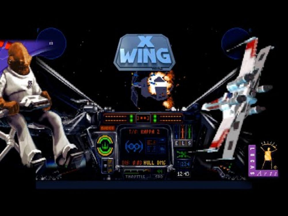 Star Wars: X-Wing - longplay - LucasArts, 1993 - PC DOS Star Wars space combat flight sim - rebels