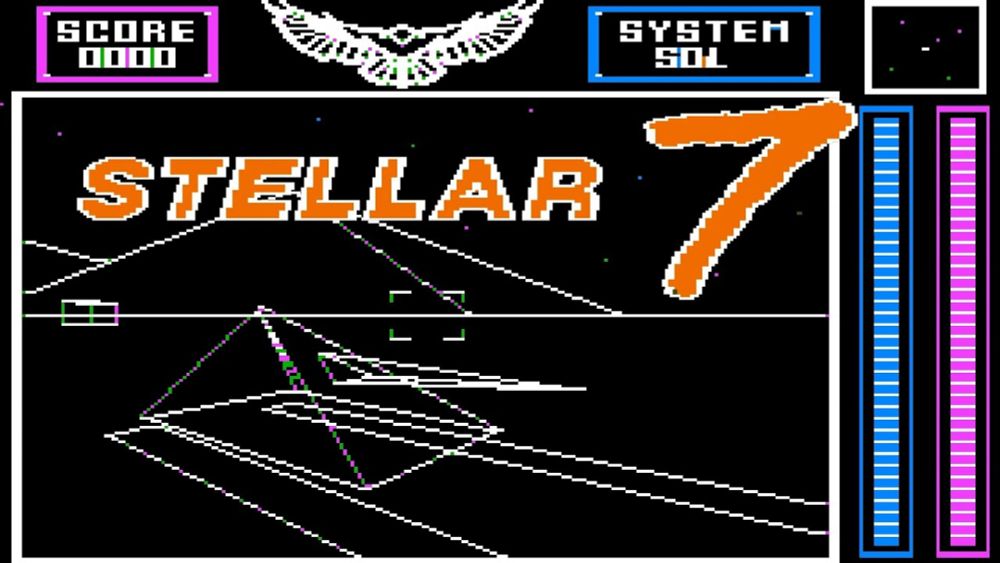 Stellar 7 - gameplay - Dynamix, 1983 - Apple II - sci-fi first-person tank simulation - Damon Slye