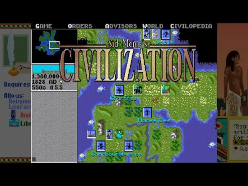 Sid Meier's Civilization - longplay - MicroProse, 1991 - PC / DOS - original turn-based strategy 4X