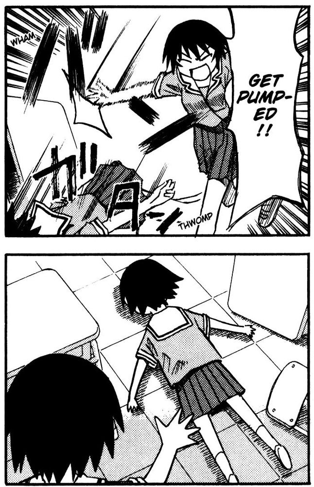 Kagura encouraging Tomo to "get pumped" a little too hard