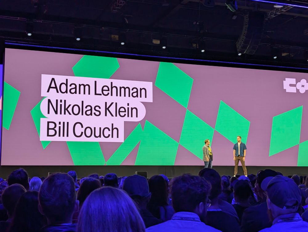 Main stage showing speakers names