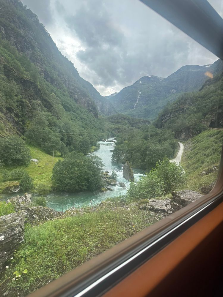 River rapids out the train window…