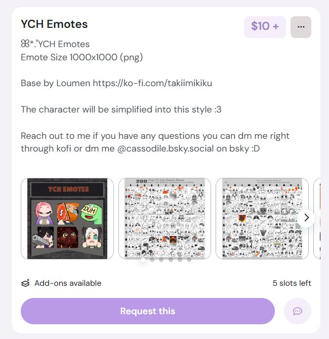 ych emote commissions using bases by loumen