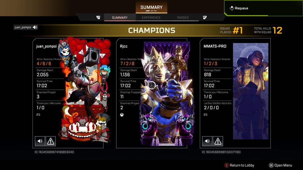 Apex victory screen with 7 kills and 1100 damage