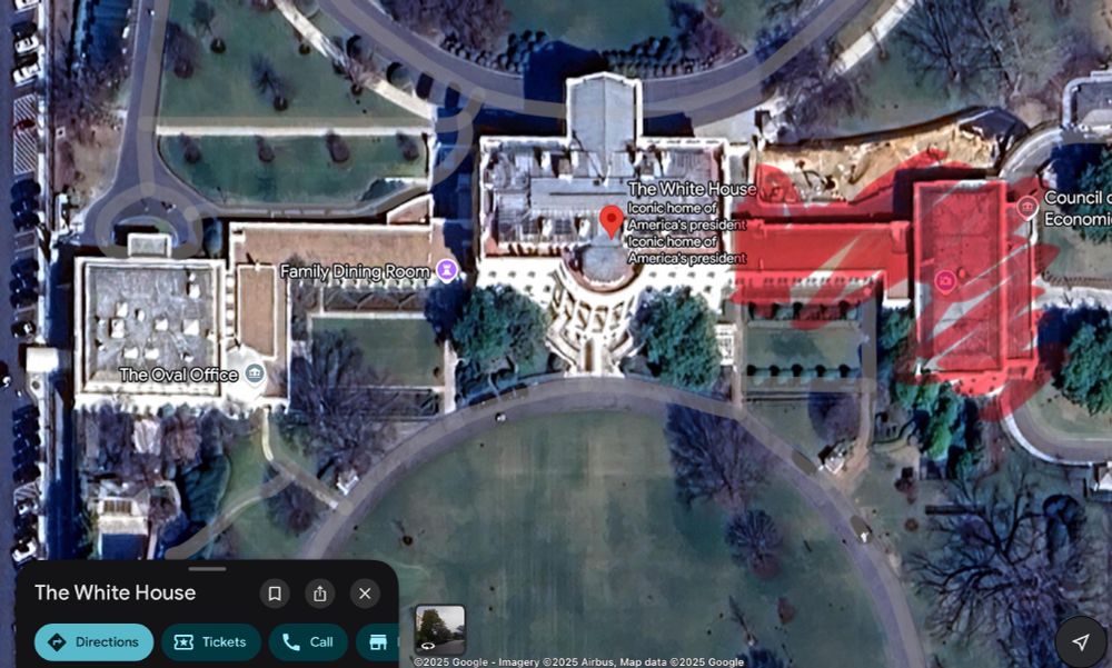 51% of the White House has been destroyed by Donald Trump and his robber-baron conspirators like Apple, Apollo, Blackstone and Palantir.