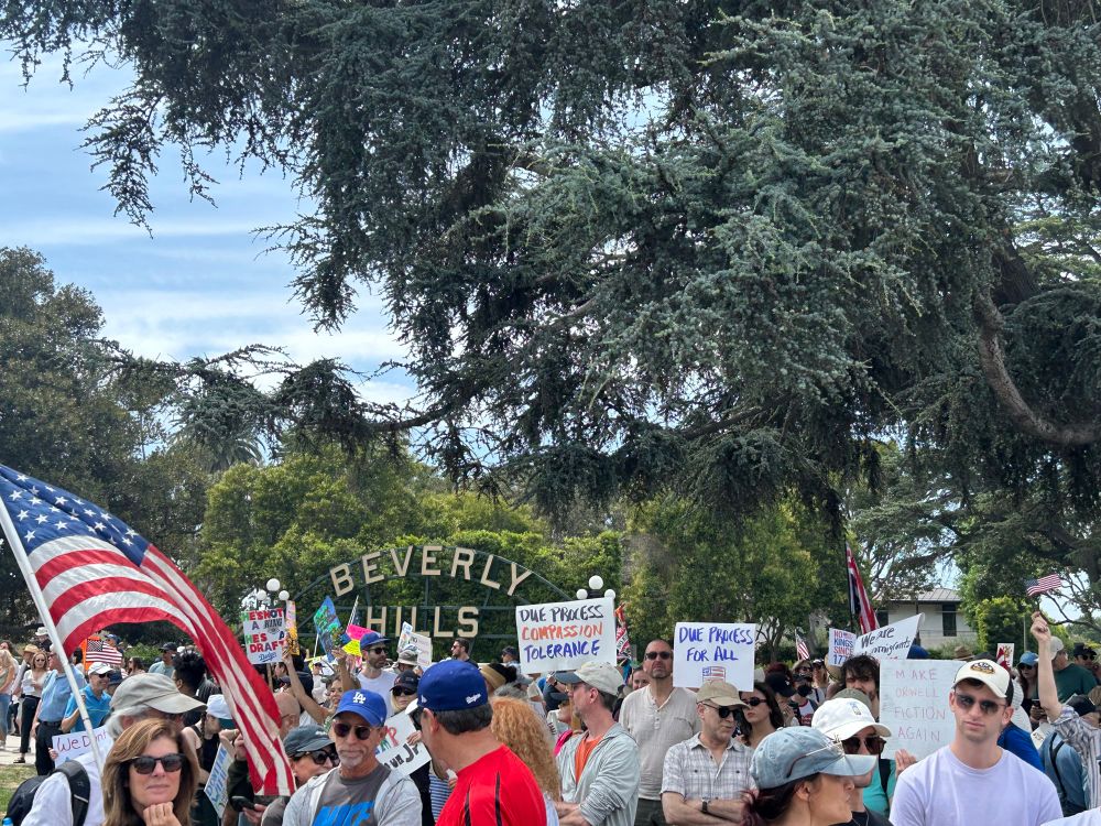 No Kings protest. Beverly Hills.