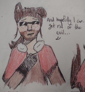 rendog with a hand on his chest, a sad look on his face, saying "And hopefully I can... get rid of the evil..."