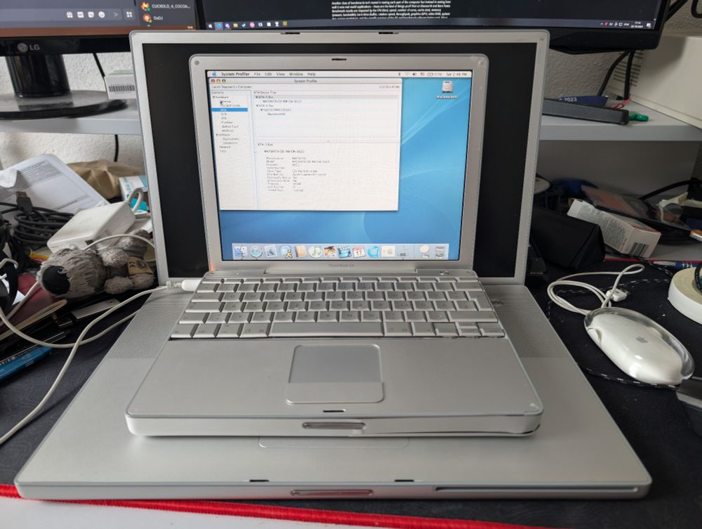 12 inch PowerBook G4 on top of a 17"l inch PowerBook G4