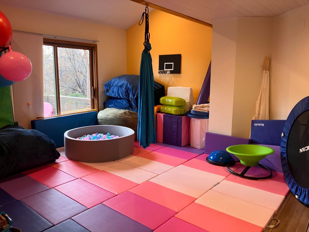 Soft floor mats, sensory tools, and nervous system regulating resources.