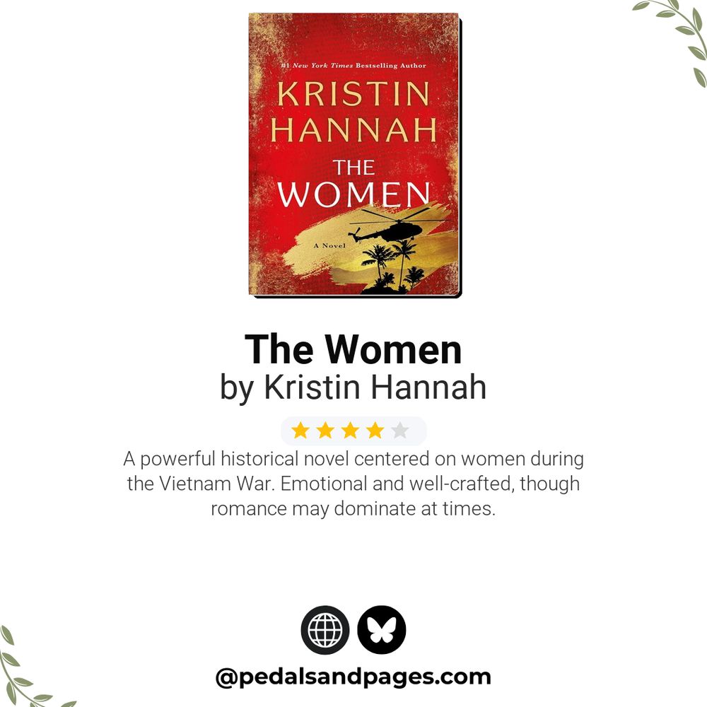 Book review image for 'The Women' by Kristin Hannah - 4 out of 5 stars
