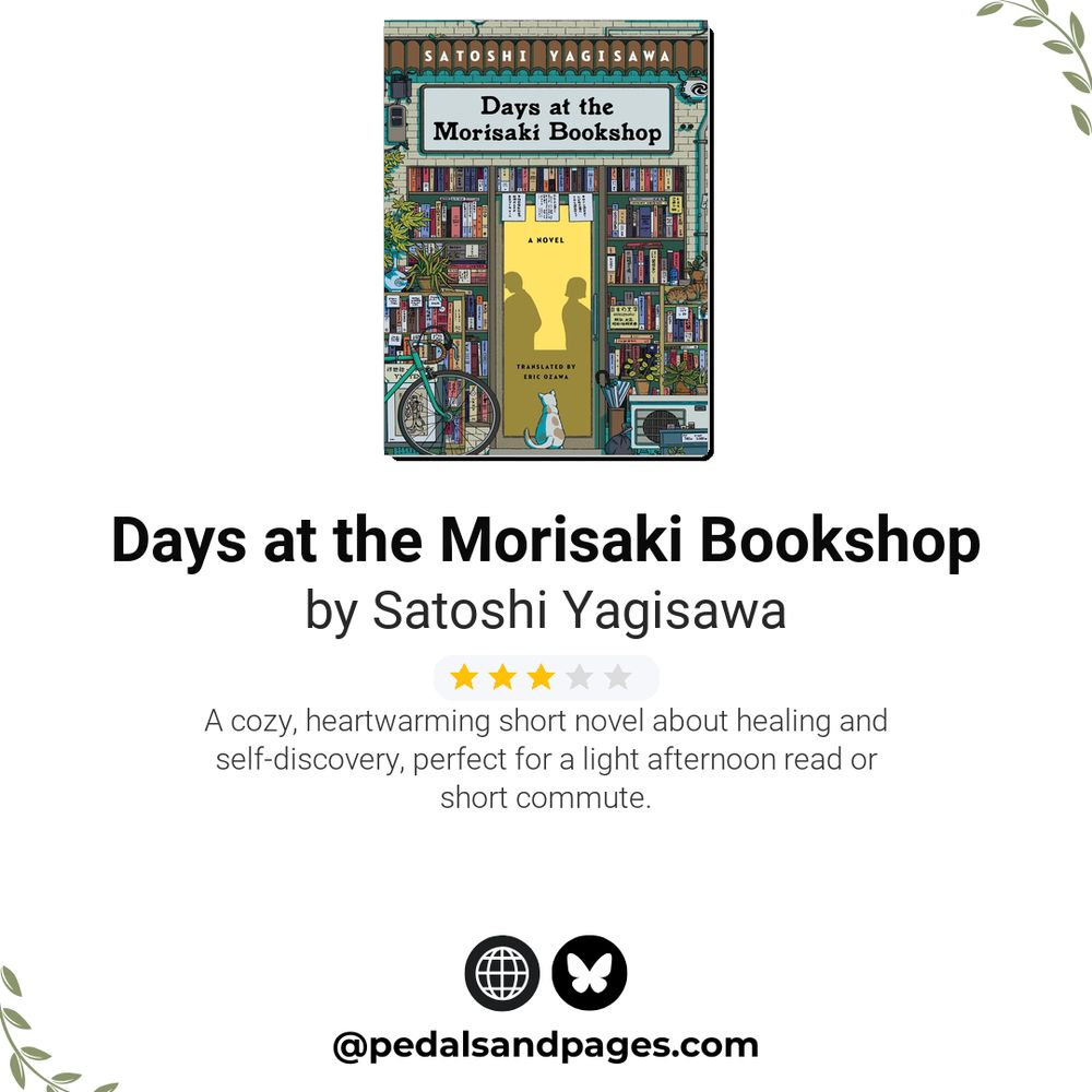 Book review image for 'Days at the Morisaki Bookshop' by Satoshi Yagisawa - 3 out of 5 stars