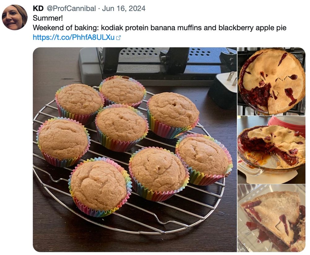 Banana muffins and blackberry apple pie