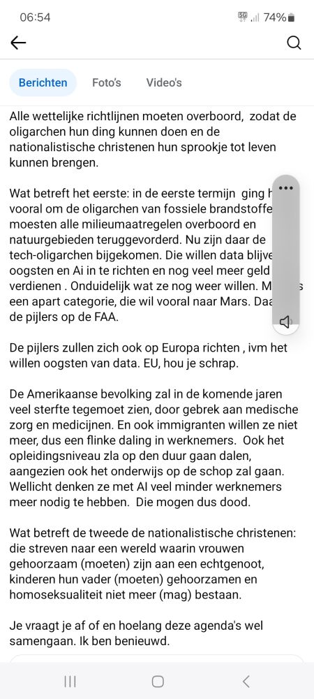 Reactie op het bericht van Richardson. 