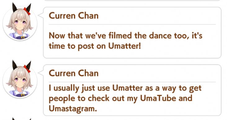 Curren Chan says: Now that we've filmed the dance too, it's time to post on Umatter! I usually just use Umatter as a way to get people to check out my UmaTube and Umastagram