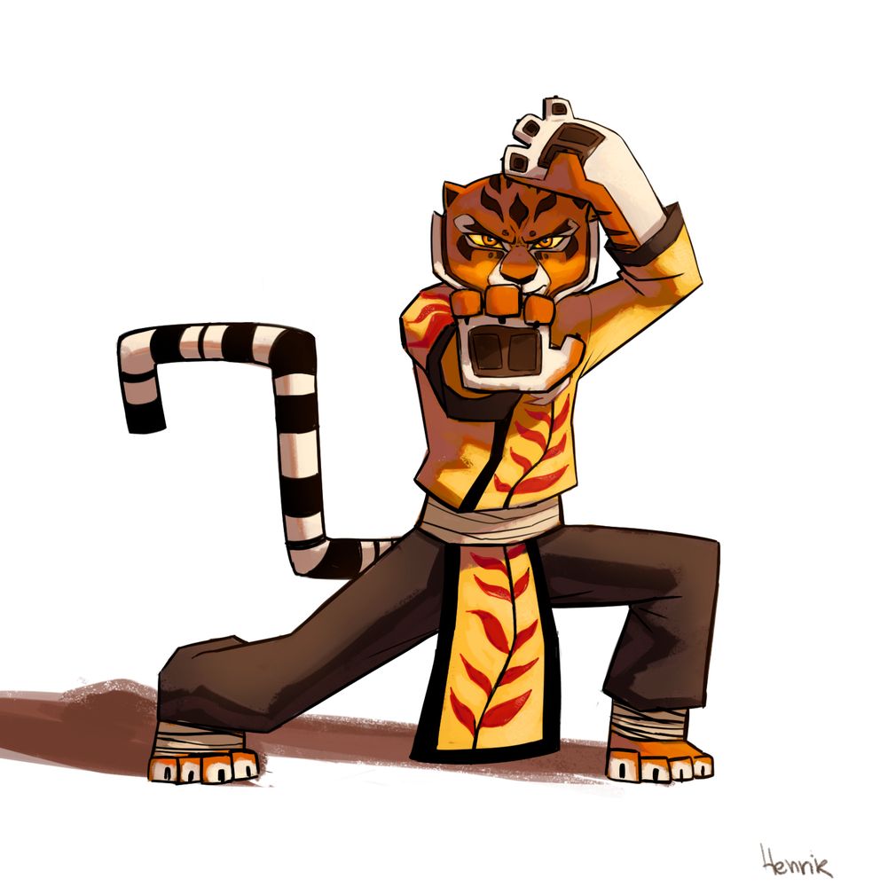 a stylized drawing of Tigress from Kung Fu Panda 3