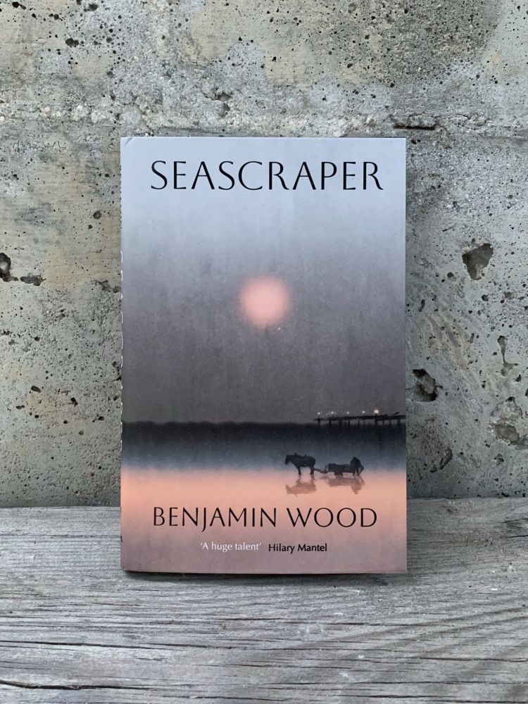 Moody cover of Benjamin Wood’s newest novel, Seascraper. 
