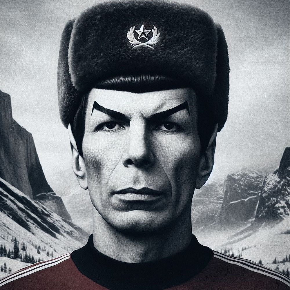 Portrait de Spock (Star Trek) - avec un chapeau Russe
