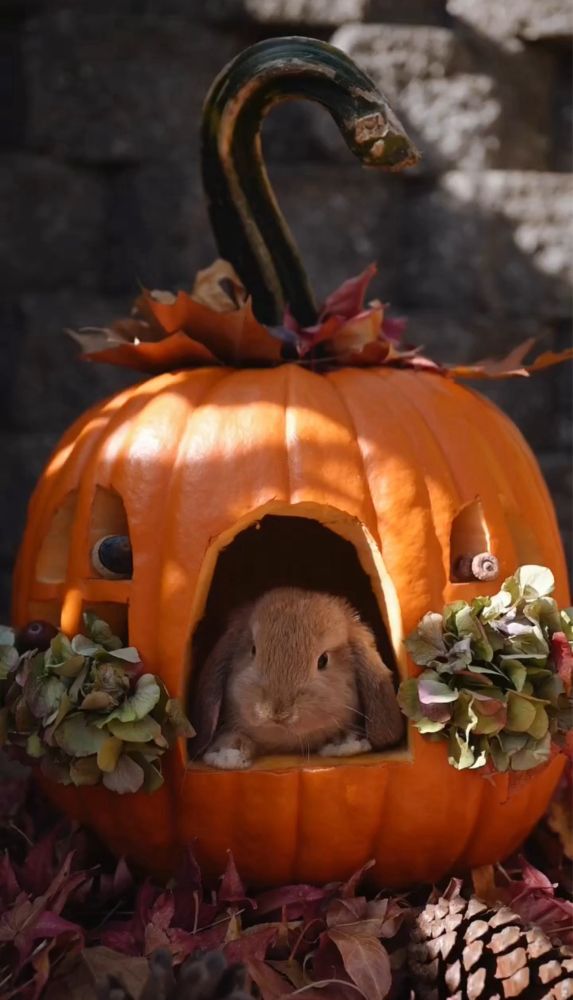 Lapin 🐇 dans une citrouille 🎃