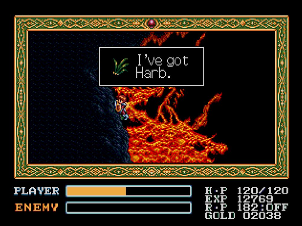 "I've got Harb." An informative screenshot from Ys III: Wanderers from Ys