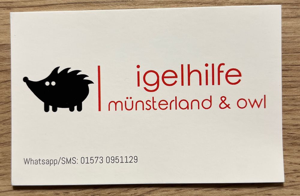 Visitenkarte der Igelhilfe Münsterland & OWL