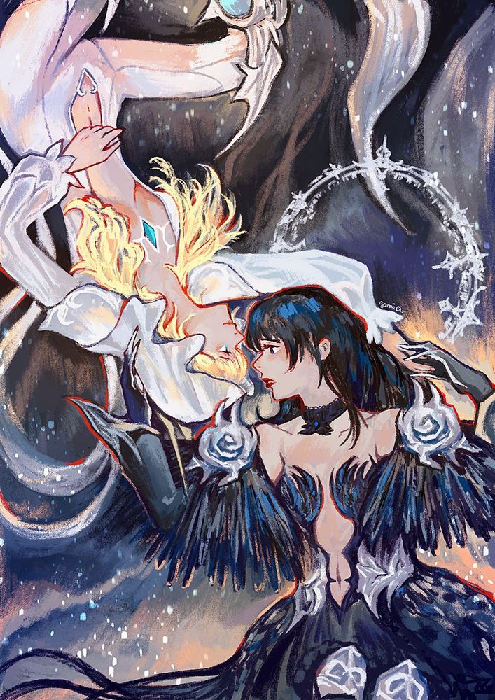 Fanart of Gaia and Ryne from ffxiv