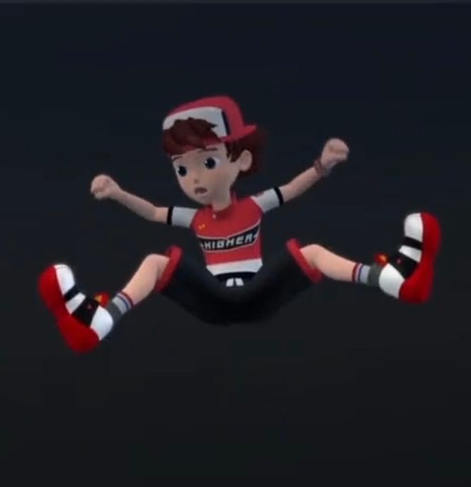 Xiao Yi (Ray) from Leap Changer jumping in a way thet resambles Sora's jump in Kingdom Hearts