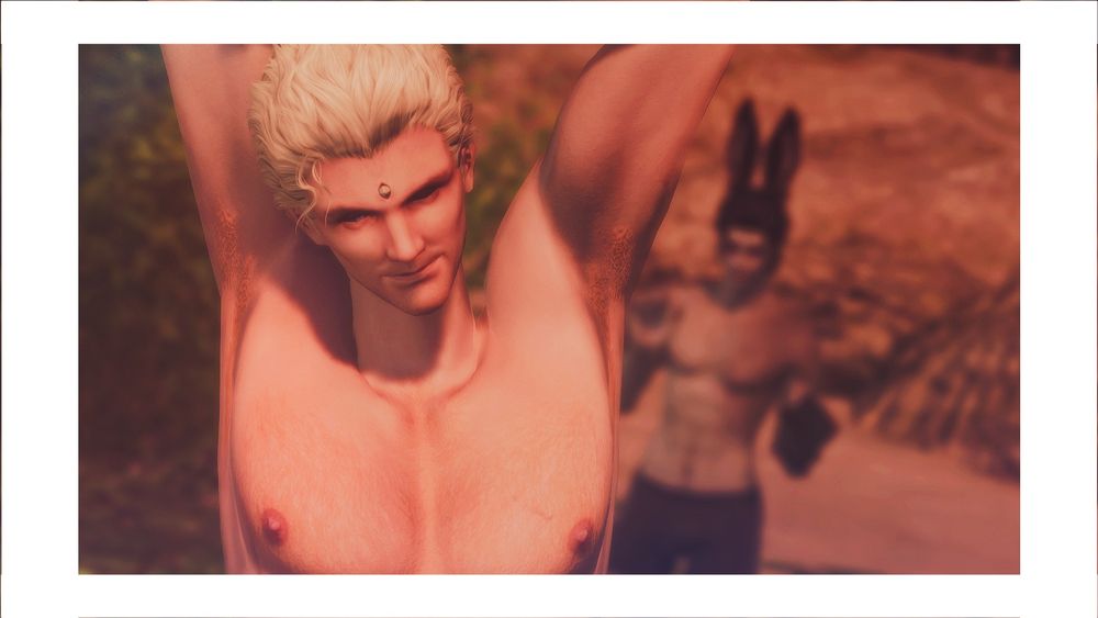A closeup gpose of Nero stretching and smirking with one eye opened as he soft of looks back in Casca’s direction, knowing he’s looking at him.