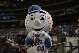 Mr. Met trying to do the hand-heart symbol with his enormous gloves
