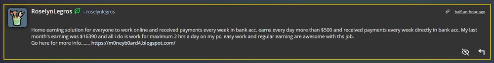 screencap of an fA comment that is an obvious bot/scam, wanting to warn others