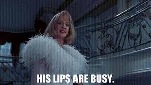 Debbie in Addams Family Values snarling HIS LIPS ARE BUSY