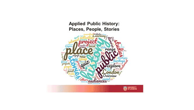 GIF showing glimpses of the online course 'Applied Public History: Places, People, Stories'