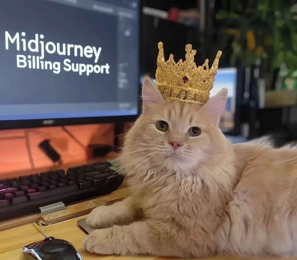 My cream-colored cat Ollie with a golden crown on his head